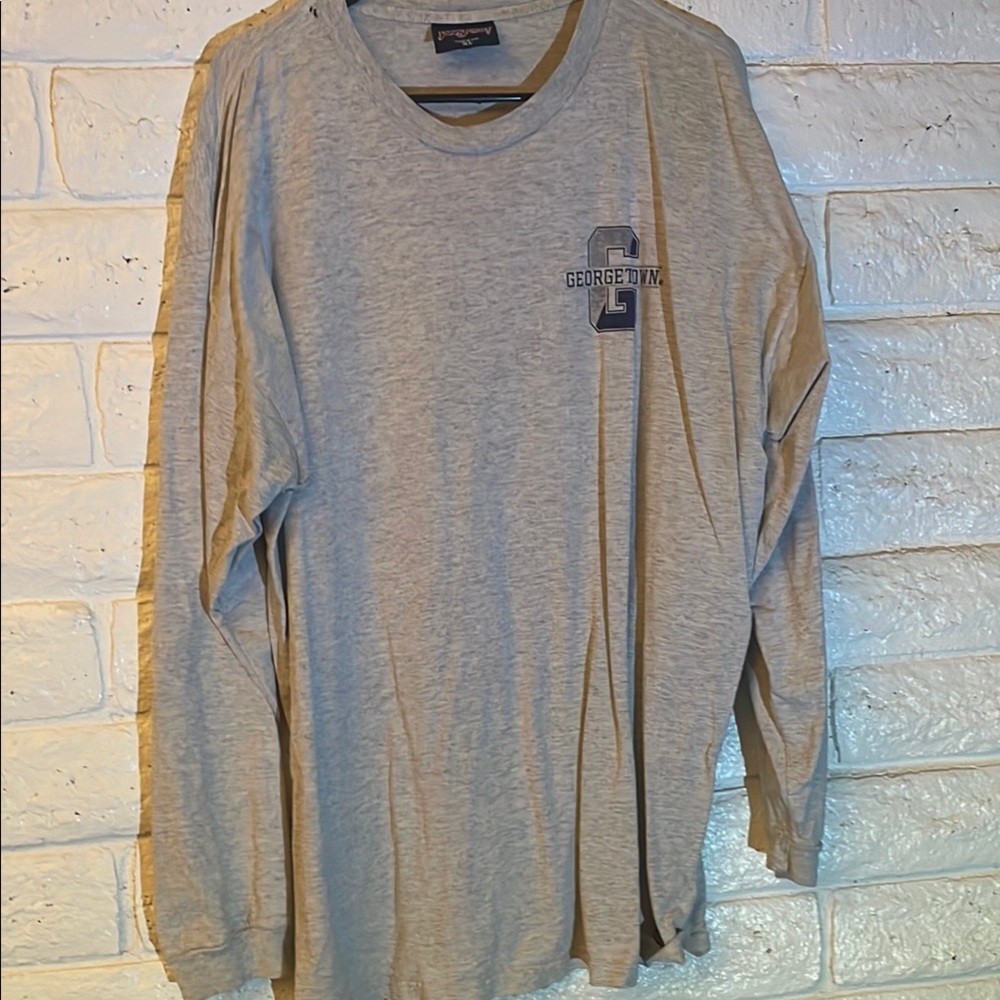 Georgetown Grey Long Sleeve Graphic Shirt (Holes Pictured)